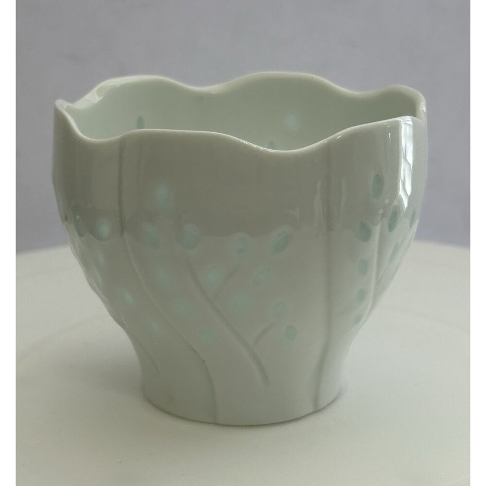 Vintage Dansk Willow Light Votive Candle Holder Gunnar Cyren White Translucent - Picture 2 of 7